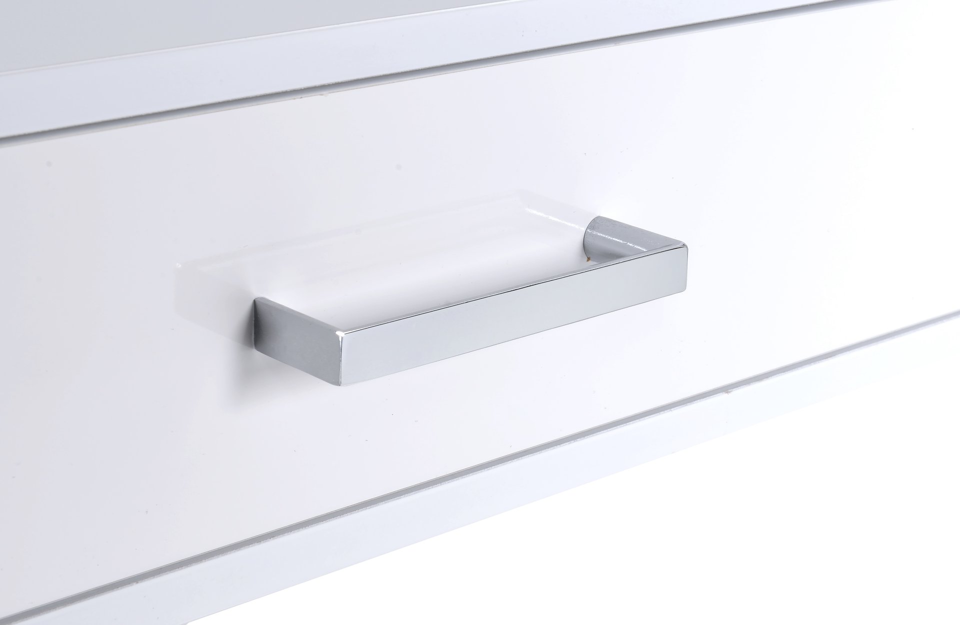Coleen - High Gloss Writing Desk With USB - Chrome / White - Image 6