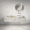 Marble Bathroom Accessories Set, Natural Stone - Beige / Gold / Beige / Yellow - Image 2