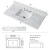 Elegant Sintered Stone Bathroom Vanity Top With Rectangular Undermount Ceramic Sink And Backsplash - White - Image 6