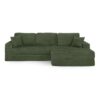Modern Minimalist L Shape Modular Sectional Sofa Bed Corduroy Space Efficient Design - Green - Image 14