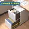 Antique 2 Drawer Metal Mobile File Cabinet With Lock For Legal / Letter / A4 Size - Black - Image 7