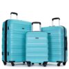 Expandable 3 Piece Luggage Sets Pc Lightweight & Durable Suitcase With Two Hooks, Spinner Wheels, Tsa Lock, (21/25/29) - Aqua Blue - Image 17