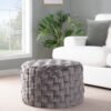Braided - Round Ottoman - Dark Gray - Image 5