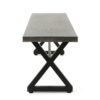 Modern Outdoor Aluminum Dining Bench With Steel Frame - Gray / Black - Image 6