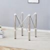 Simple Silver Stainless Steel Folding Table Frame Multifunctional Space Saving Design.Separate Folding Table Legs That Can Be Paired With Various Sizes And Styles Of Tabletops - Silver - Image 2