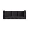 Chesterfield Style 3 Seater Sofa With Deep Button Tufting - Black - Image 8