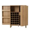 Modern Home Bar Cabinet Carved Wine Cabinet With Storage - Natural - Image 17