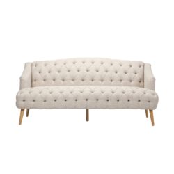 Comfy 3 Seat Sofa With Wooden Legs, For Living Room And Study - Beige