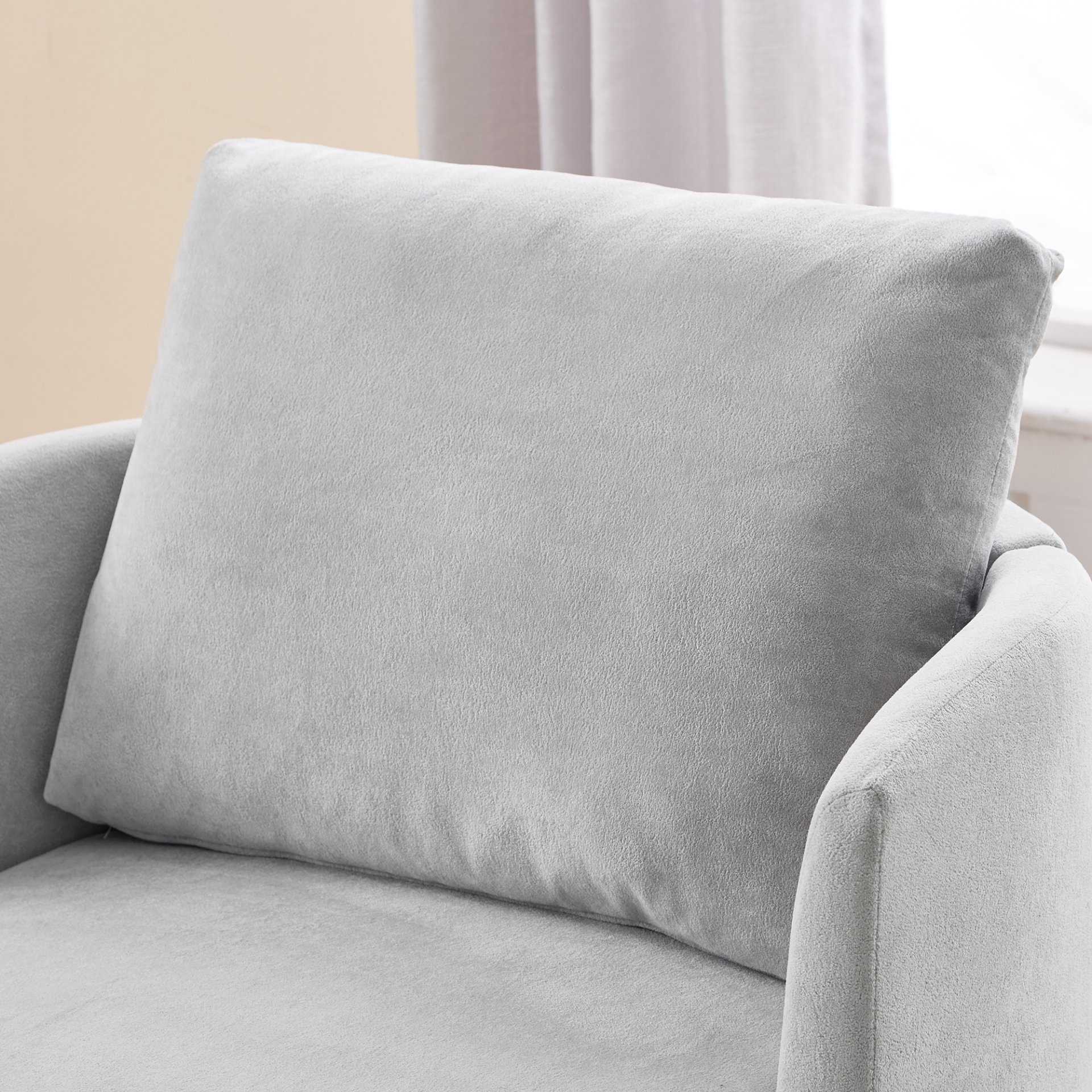 Modern 360° Swivel Accent Barrel Armchair Chenille, Upholstered With Curved Design For Living Room, Bedroom, Office, And Hotel - Gray - Image 17