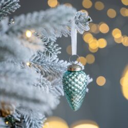 Tear Drop Ornament, Glass Decorative Hanging Christmas Tree Ornaments For Holiday Party Decorations (Set of 12) - Blue
