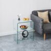 Tempered Clear Bent Glass Side Table Sofa Table, Multi Purpose Use, Premium Tempered Glass - Transparent - Image 2