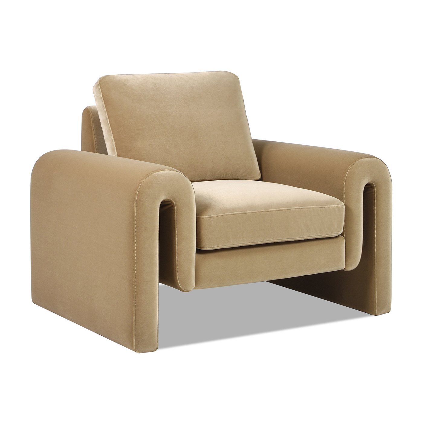 Mason - Arched Arm Chair - Camel Brown Beige - Image 2