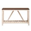 Farmhouse A Frame Entry Table With Lower Shelf - Dark Walnut / White Oak - Image 2