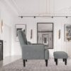 Modern Living Room Leisure Sofa Chair Design Home Adjustable Cozy Soft Chair - Gray - Image 16