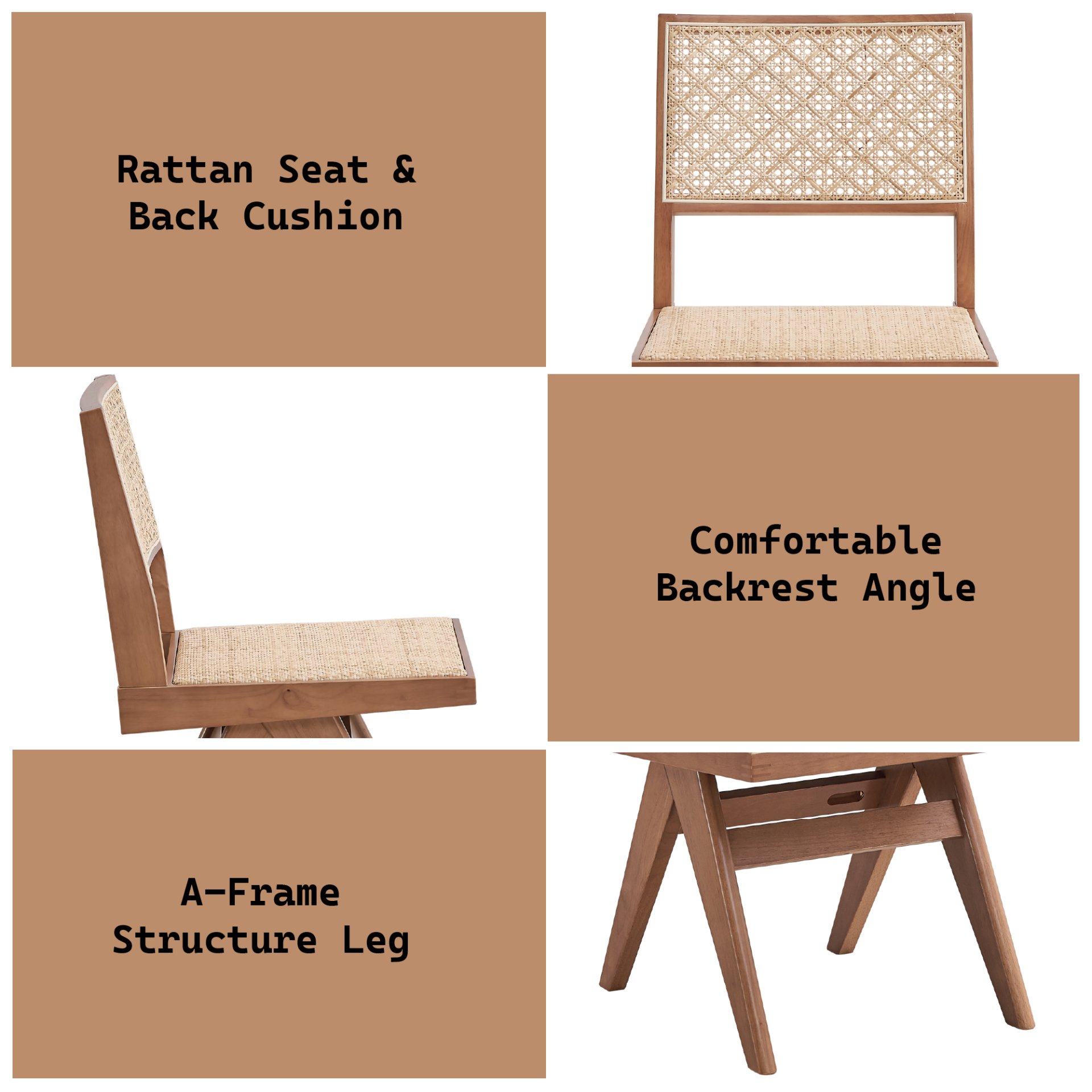 Valentina - 6 Piece Patio Furniture Set - Rattan / Natural - Image 12