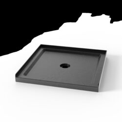 Anti Slip Center Drain Single Threshold Shower Base Slate - Black