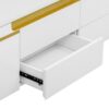 TV Stand For TVs Up To 80", TV Cabinet With 4 Drawers And 2 Spacious Cabinets, 5 Metal Legs For Living Room - White - Image 18