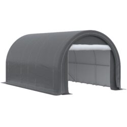 Outsunny - 10' x 16' Carport, Heavy Duty Portable Garage Storage Tent With Large Zippered Door, Anti-Uv Pe Canopy Cover For Car, Truck, Boat, Motorcycle, Bike, Garden Tools, Outdoor Work - Gray