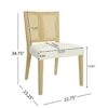 Mid Century Rattan Dining Chair Without Arms (Set of 2) - Beige / Natural Ash - Image 3