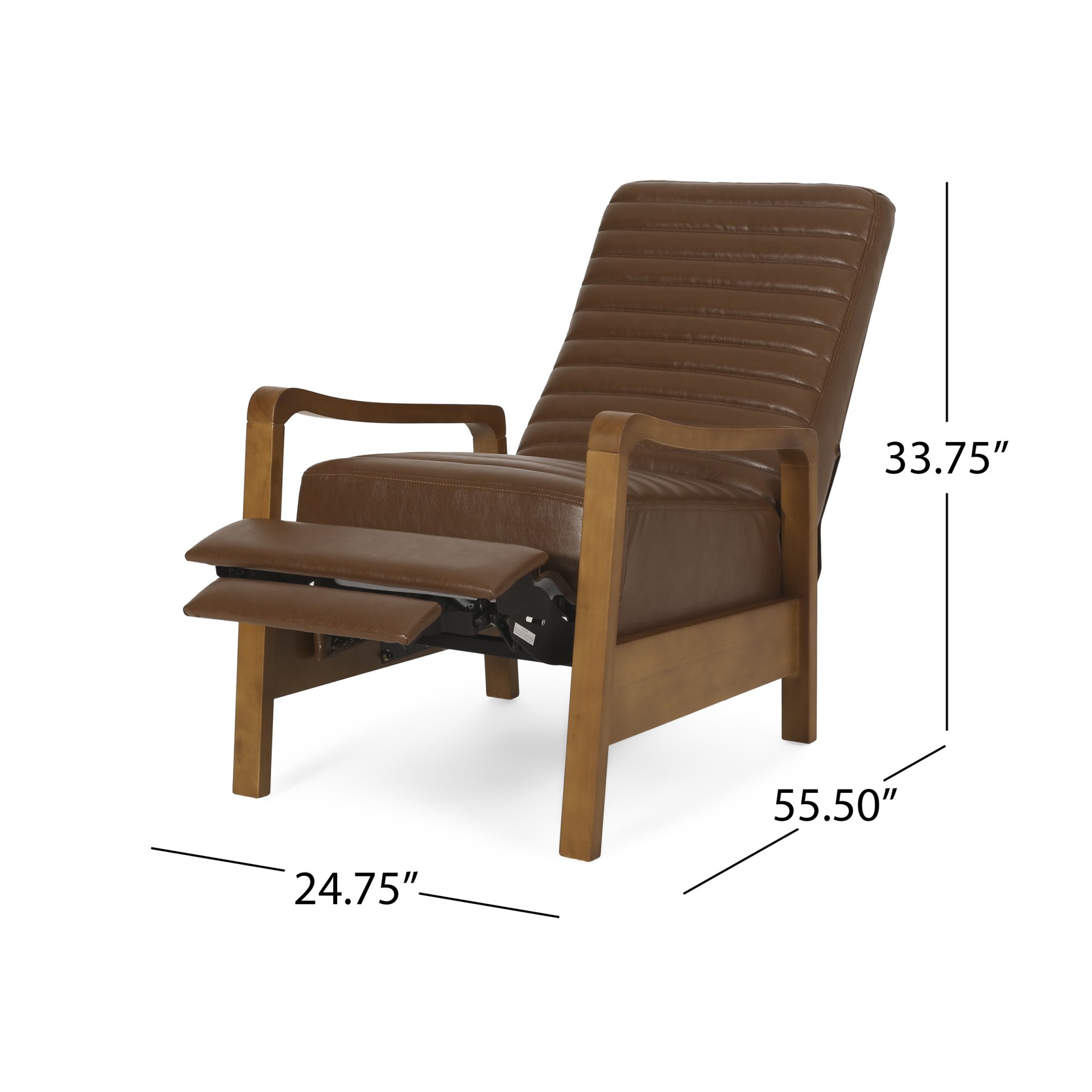 Manual Club Recliner - Light Brown - Image 9