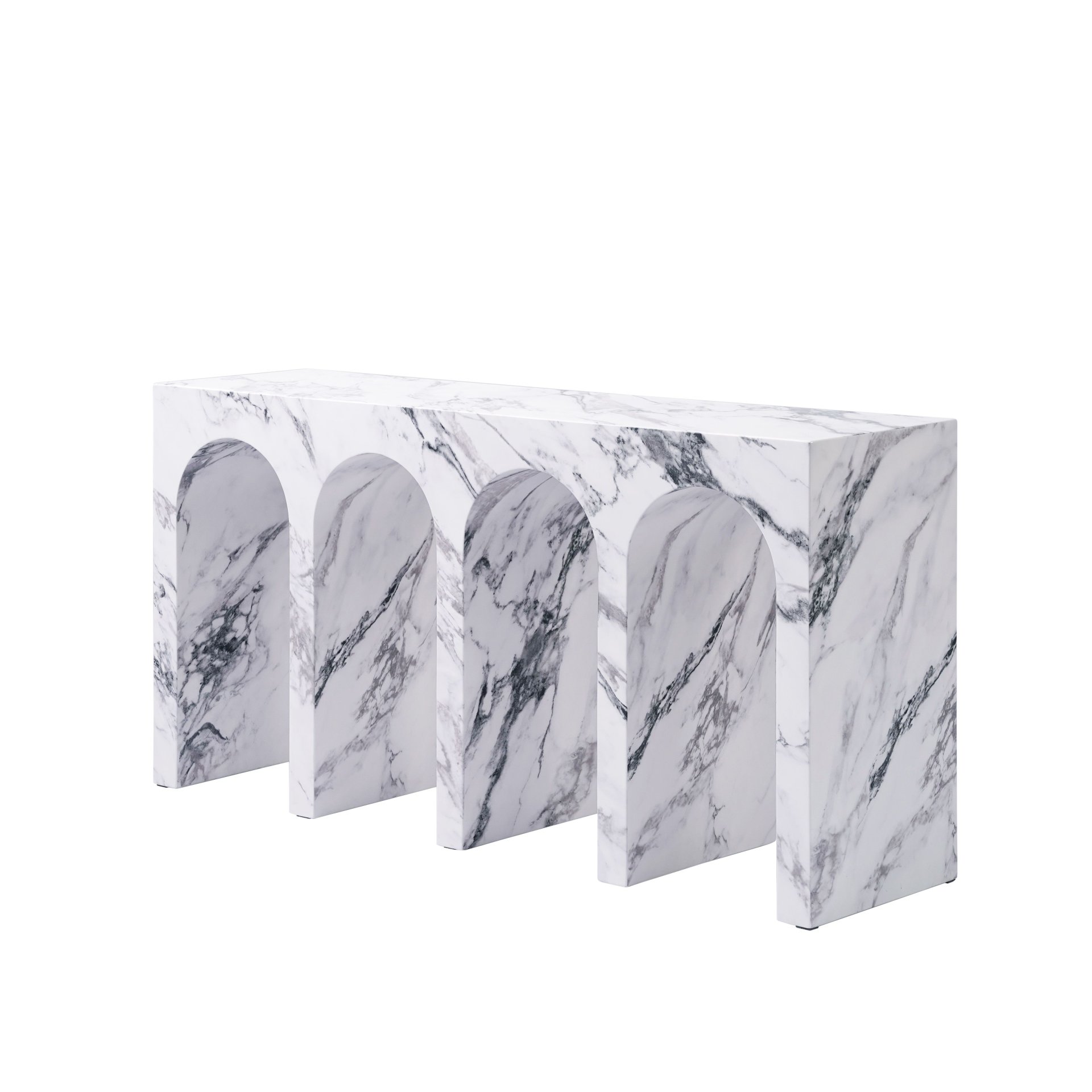 Fritzy - Engineered Stone Console Table - Marble - Image 5