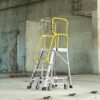 Heavy Duty Aluminum 4 Step Rolling Platform Ladder With 375Lbs Capacity And Safety - Silver - Image 2