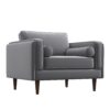 Amber - Velvet Lounge Chair - Brown / Gray - Image 10