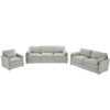 Cozy Upholstered Sofa Set Oversized Comfy Cloud Sofa Double Cushion Sofa Group Plush Cushion Sofa Couch For Living Room - Light Gray - Image 13