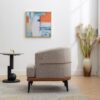 Modern Two-Tone Barrel Chair, Upholstered Round Armchair For Living Room Bedroom Reading Room - Burnt Orange - Image 11