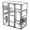 Outdoor Diy Cat House Catio With Double Enter Doors, Platforms, And Condos - Dark Gray - Image 9