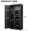 Metal Wardrobe Cabinet With Hanging Rod And Lock Adjustable Shelves Clothing Locker Storage - Black - Image 3