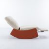 Modern Rocking Chair Recliner, Comfy Rocker Nursery Chair With Footrest, Accent Reading Chair, Upholstered Lounge Chair For Relaxing, Resting, Soft Padded Rocker For Indoor Living Room Bedroom - Orange - Image 8