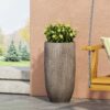 Magnesium Oxide Planter For Outdoor Use - Natural Wood - Image 5
