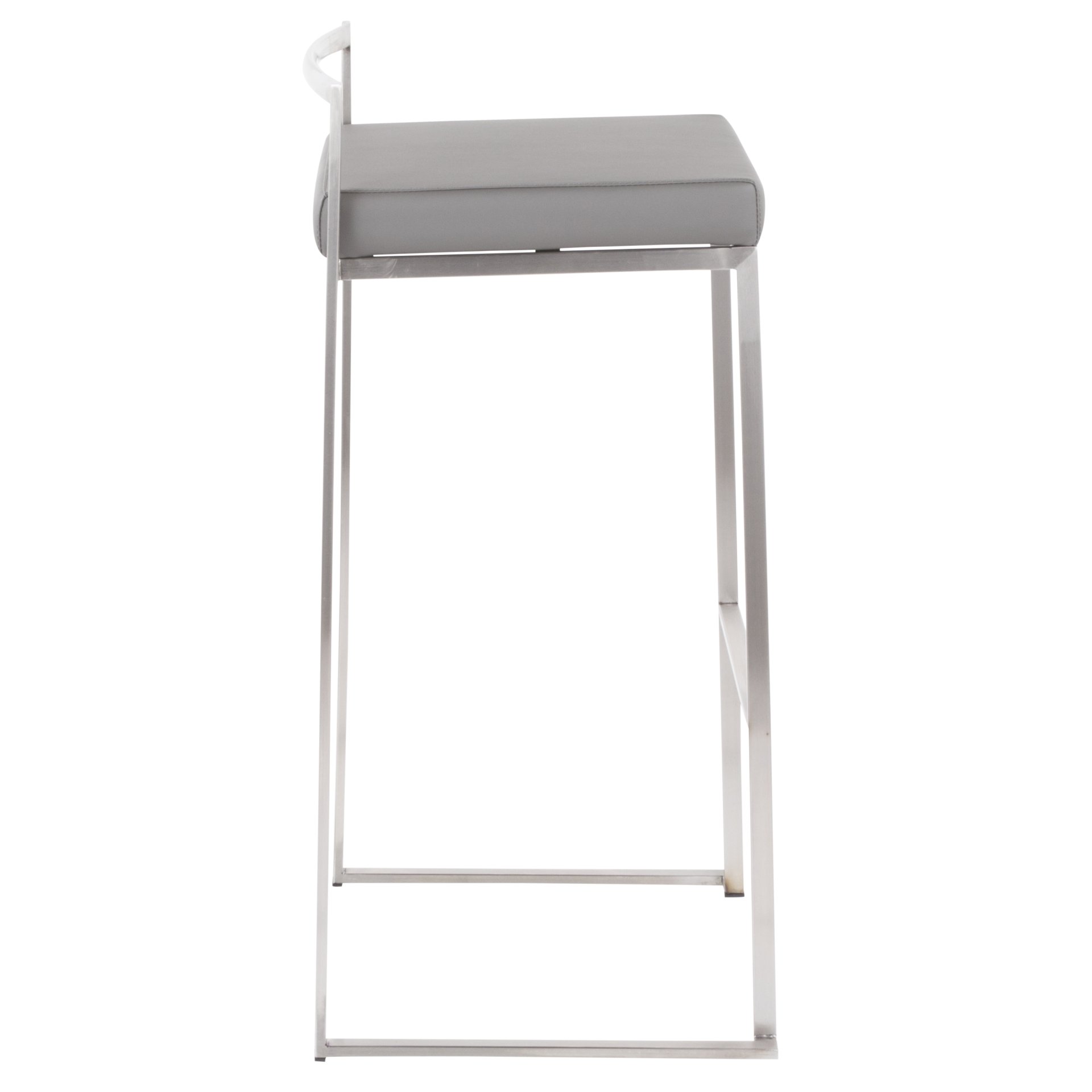 Fuji - Contemporary Stackable Barstool (Set of 2) - Gray - Image 3
