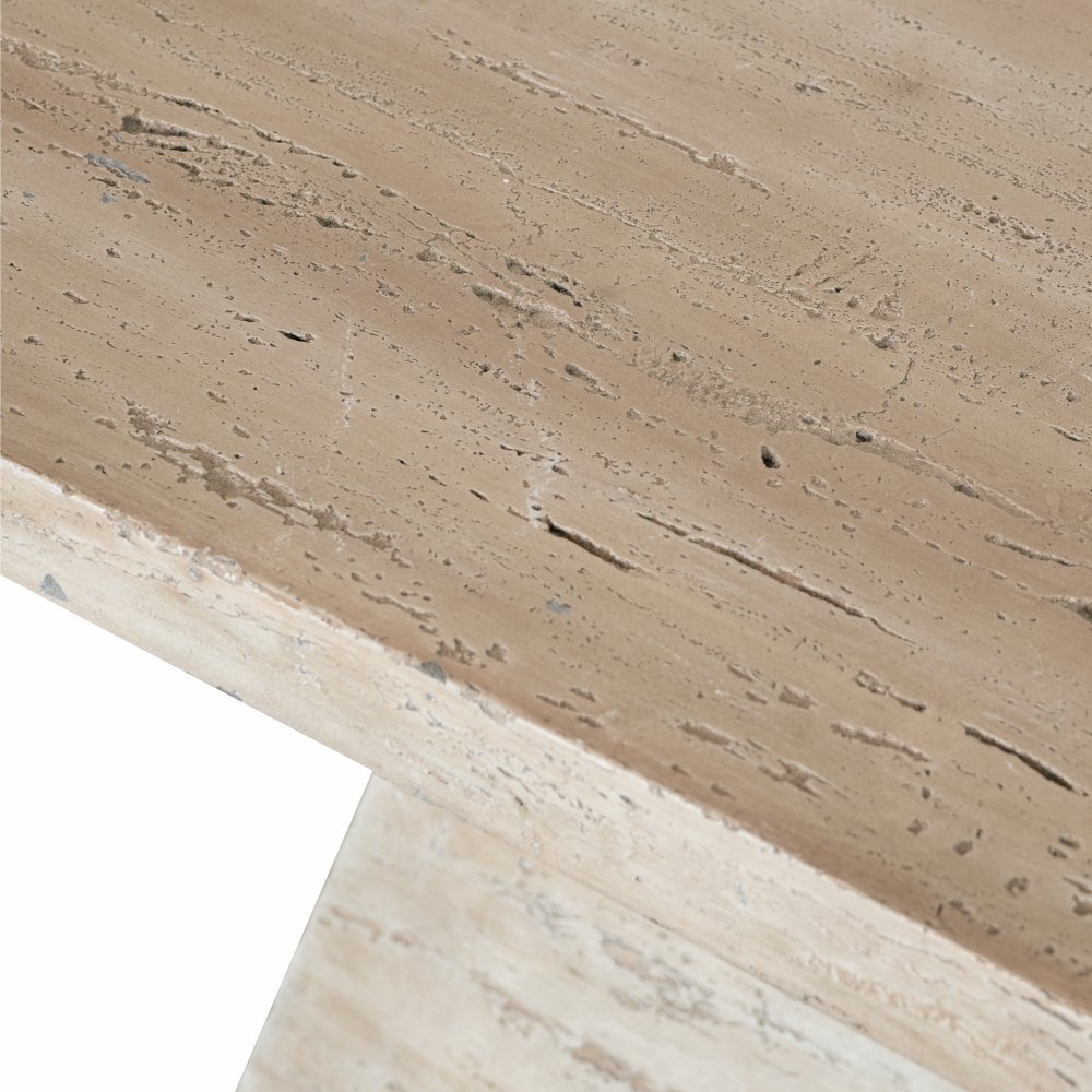 Square Dining Table With Pedestal Base - Cream - Image 8