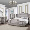 Ariadne - Eastern King Velvet Bed - Antique Silver - Image 2