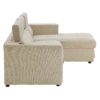 Multi-Functional Pull-Out Sofa Bed L-Shape Sectional Sofa With Adjustable Headrest, Wireless Charging, Cup Holders And Hidden Storage For Living Room - Beige - Image 21