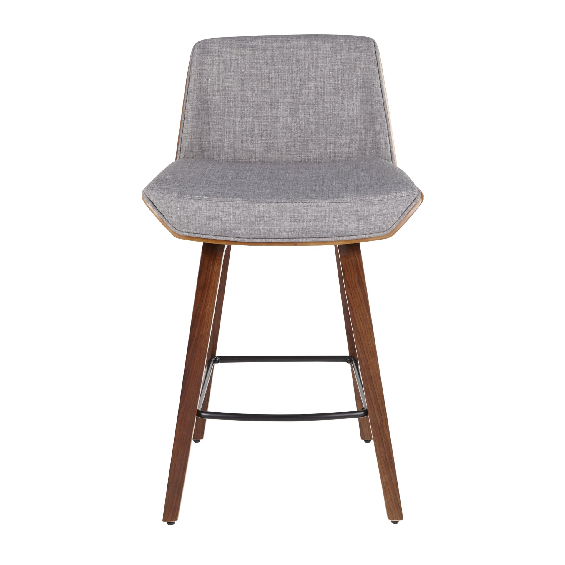 Corazza - Mid-Century Modern Counter Stool - Walnut / Light Gray - Image 5