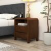 Lionel - Mid-Century Modern Nightstand 2 Drawer - Brown - Image 8