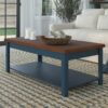 Nantucket - Chairside Table Wooden - Blue Denim, Whiskey - Image 7