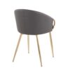 Claire - Contemporary / Glam Chair (Set of 2) - Gold / Gray - Image 4