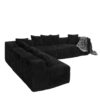 Modular U Shaped Sectional Sofa, 4 Seater Chaise Lounge With Reversible Design - Black - Image 8