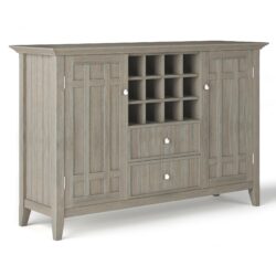 Bedford - Sideboard Buffet And Wine Rack - Distressed Gray
