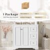 36" Transitional Bathroom Vanity With Sink, Soft Close Doors, Adjustable U Shelf, 3 Drawers - White - Image 11