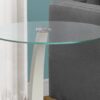 C-Shaped Accent Table Clear Tempered Glass For Living Room - White - Image 2