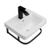 Wall Mounted Bathroom Sink With Towel Bar & Overflow - White / Black - Image 10