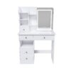Dressing Table With Movable Mirror And LED Light, 5 Drawer Storage Organizer - White - Image 10