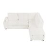 Sectional Sofa Pull Out Sofa Bed L - Shaped Sofa With Movable Ottoman And Stool, Large Storage Space, A Cup Holder, And 2 USB Ports For Living Room - Creamy White - Image 11