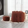 Soft Bean Bag Chair With High Resilient Foam (Chips) - Red / Brown - Image 5