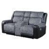 Alicia - Console Reclining Loveseat - Gray Black - Image 5